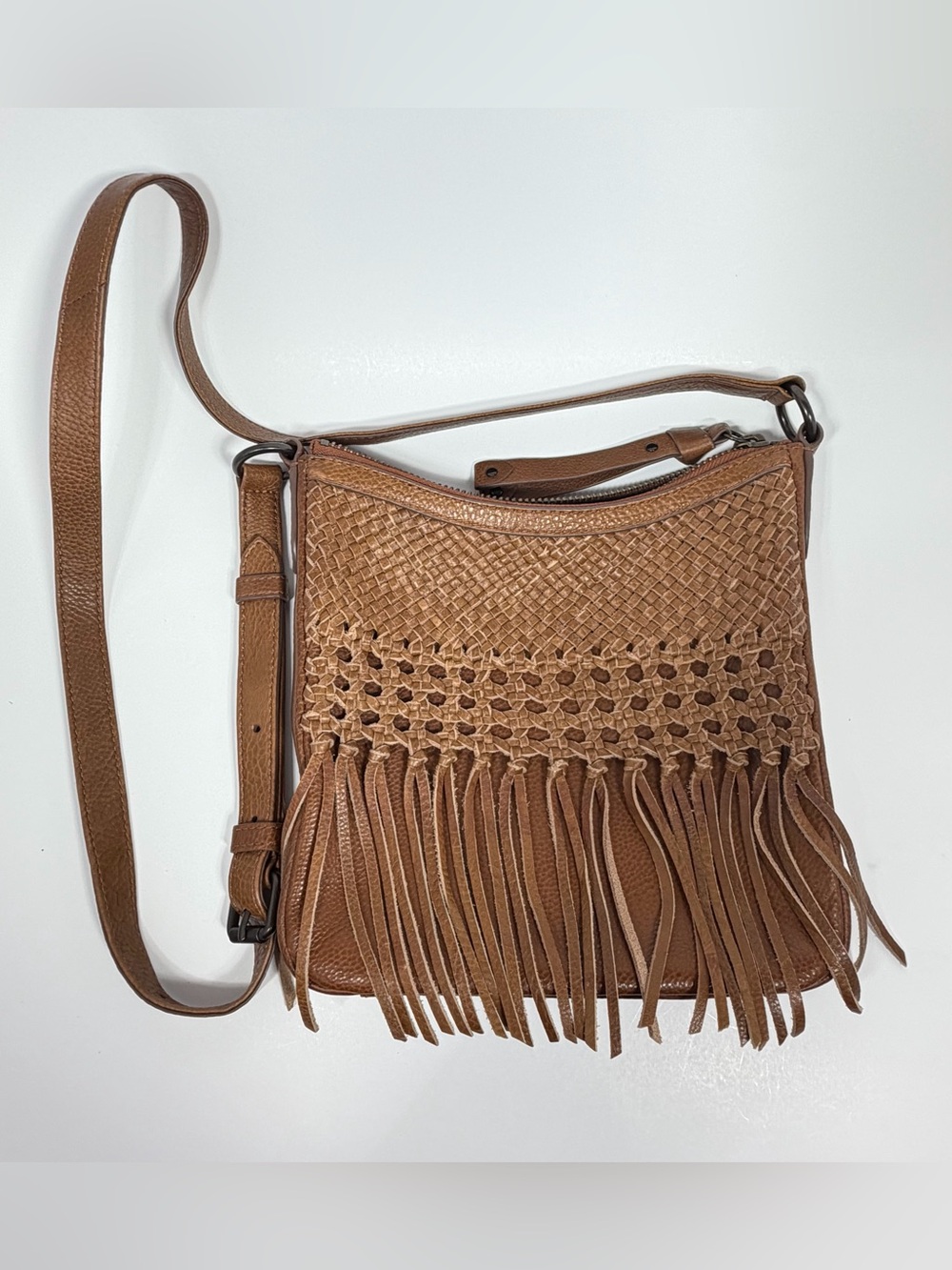 Frye Melissa Brown Distressed Leather Handbag Shoulder Bag